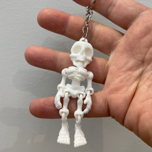 Chaveiro Geek Esqueleto 3D – Modelo Articulado em PLA
