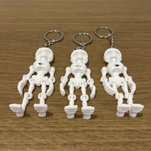 Chaveiro Geek Esqueleto 3D – Modelo Articulado em PLA