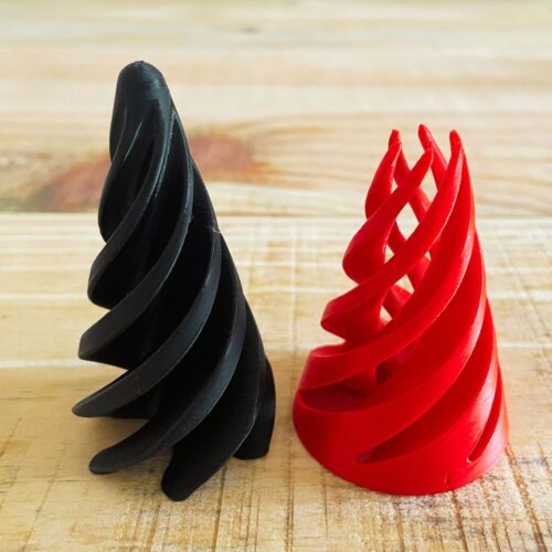 Espiral Interativo 3D Vermelho e Preto – Design que Gira, Encaixa e Surpreende (2)